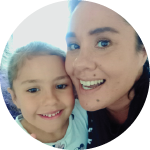CAP client Rowena with her daughter, after debt.