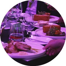 People eating and enjoying themselves at one of CAP's Fundraising dinners