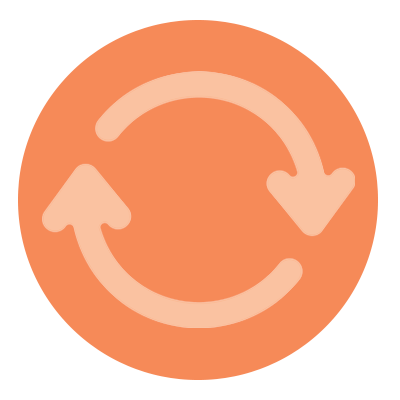orange circular arrows icon